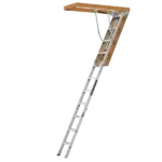 Aluminum Manual Lifting Attic Ladder Folding Loft Stairs in Silver