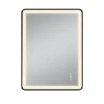 24 in. W x 32 in. H Rectangular Framed Wall Mount Bathroom Vanity Mirror in Black