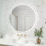 32 in. W x 32 in. H Round Frameless Wall LED Bathroom Vanity Mirror with Dimmable Smart Touch Button