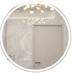 28 in. W x 28 in. H Round Frameless Silver LED Dimmable Wall Bathroom Vanity Mirror with Lights