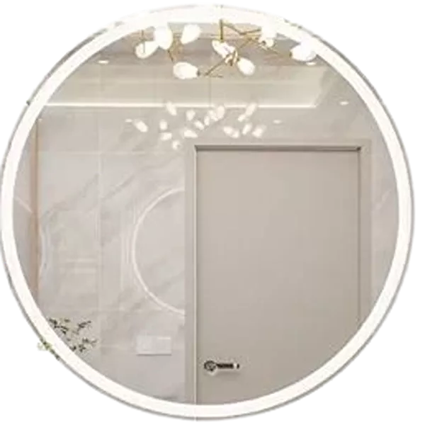 28 in. W x 28 in. H Round Frameless Silver LED Dimmable Wall Bathroom Vanity Mirror with Lights