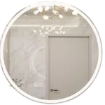 28 in. W x 28 in. H Round Frameless Silver LED Dimmable Wall Bathroom Vanity Mirror with Lights