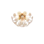 19.7 in. W Gold 6-Light Gold LED Crystal Sputnik Chandelier - Flush Mount For Indoor