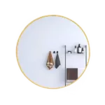 24 in. W x 24 in. H Small Round Metal Framed Wall Bathroom Mirror in Golden