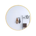 24 in. W x 24 in. H Small Round Metal Framed Wall Bathroom Mirror in Golden