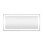 60 in. W x 28 in. H Large Rectangular Frameless Aluminum Wall Mounted LED Lighted Bathroom Vanity Mirror in Silver