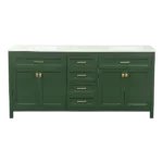 Vanity Sink Combo featuring a Marble Countertop, Bathroom Sink Cabinet, and Home Decor Bathroom Vanities - Fully Assembled Green 72-inch Vanity with Sink 23V03-72VG