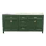 Vanity Sink Combo featuring a Marble Countertop, Bathroom Sink Cabinet, and Home Decor Bathroom Vanities - Fully Assembled Green 72-inch Vanity with Sink 23V03-72VG