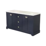 Vanity Sink Combo featuring a Marble Countertop, Bathroom Sink Cabinet, and Home Decor Bathroom Vanities - Fully Assembled Blue 60-inch Vanity with Sink 23V02-60NB