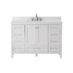 Vanity Sink Combo featuring a Marble Countertop, Bathroom Sink Cabinet, and Home Decor Bathroom Vanities - Fully Assembled White 48-inch Vanity with Sink 23V03-48WH