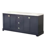 Vanity Sink Combo featuring a Marble Countertop, Bathroom Sink Cabinet, and Home Decor Bathroom Vanities - Fully Assembled Blue 72-inch Vanity with Sink 23V02-72NB