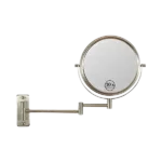 8 in. W x 12 in. H 10x Magnification Round Metal Framed Wall Mount Bathroom Vanity Mirror in Brushed Nickel
