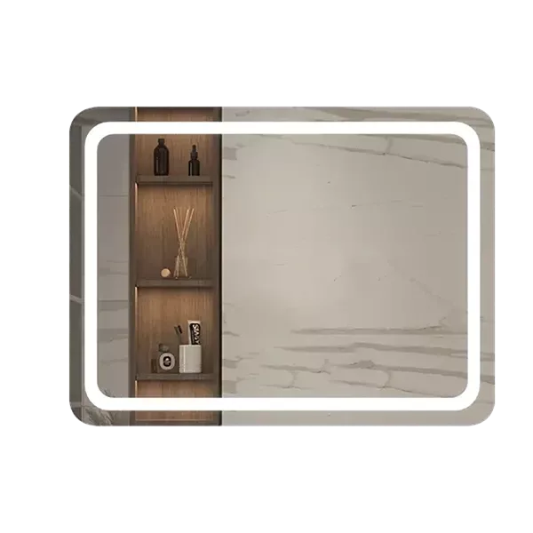 23 in. W x 31 in. H LED Rectangle Polished Crystal Bathroom Vanity Wall Mirror