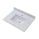 Montary 37"x 22" bathroom stone vanity top carrara jade  engineered marble color with undermount ceramic sink and single faucet hole with backsplash