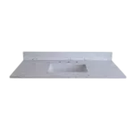 Montary 37"x 22" bathroom stone vanity top Carrara jade engineered marble color with undermount ceramic sink and 3 faucet hole with backsplash