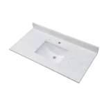 Montary 43"x 22" bathroom stone vanity top carrara jade  engineered marble color with undermount ceramic sink and single faucet hole with backsplash