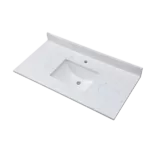 Montary 43"x 22" bathroom stone vanity top carrara jade  engineered marble color with undermount ceramic sink and single faucet hole with backsplash