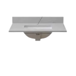 Montary 31 inches bathroom stone vanity top calacatta gray engineered marble color with undermount ceramic sink and single faucet hole with backsplash