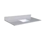 Montary 31 inches bathroom stone vanity top calacatta gray engineered marble color with undermount ceramic sink and 3 faucet hole with backsplash