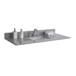 Montary 37 inches bathroom stone vanity top calacatta gray engineered marble color with undermount ceramic sink and 3 faucet hole with backsplash