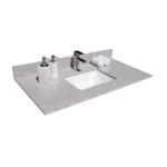 Montary 43 inches bathroom stone vanity top calacatta gray engineered marble color with undermount ceramic sink and single faucet hole with backsplash