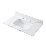 Montary 37inch bathroom vanity top stone carrara gold new style tops with rectangle undermount ceramic sink and 3 faucet hole for bathroom cabinet