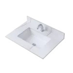 Montary 31inch   sintered stone  bathroom vanity top White gold color with undermount ceramic sink and single faucet hole with backsplash