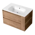 30" Wall Mounting Bathroom Vanity With Gel Sink, Soft Close Drawer