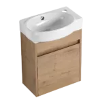 Soft Close Doors Bathroom Vanity With Sink,16 Inch  For Small Bathroom