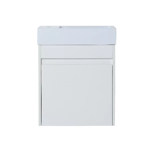18'' Floating Wall-Mounted Bathroom Vanity with White Resin Sink & Soft-Close Cabinet Door