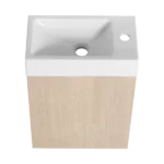 Bathroom Vanity With Single Gel Sink,Soft Close Doors,16 Inch For Small Bathroom
