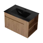 30 Inch Bathroom Vanity With Black Ceramic Basin and Adjust Open Shelf