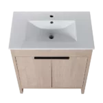 30 Inch Freestanding Bathroom Vanity with White Ceramic Sink & 2 Soft-Close Cabinet Doors