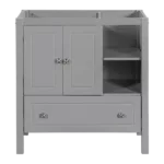 30" Bathroom Vanity Base Only, Solid Wood Frame, Bathroom Storage Cabinet with Doors and Drawers, Grey