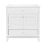 30" Bathroom Vanity Base without Sink, Bathroom Cabinet with Two Doors and One Drawer, White