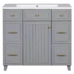 [Cabinet Only] 36" Bathroom Vanity-Gray