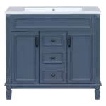36'' Bathroom Vanity without Top Sink, Royal Blue Cabinet only, Modern Bathroom Storage Cabinet with 2 Soft Closing Doors and 2 Drawers