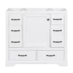 36" Bathroom Vanity without Sink, Cabinet Base Only, Six Drawers, Multi-Functional Drawer Divider, Adjustable Shelf, White