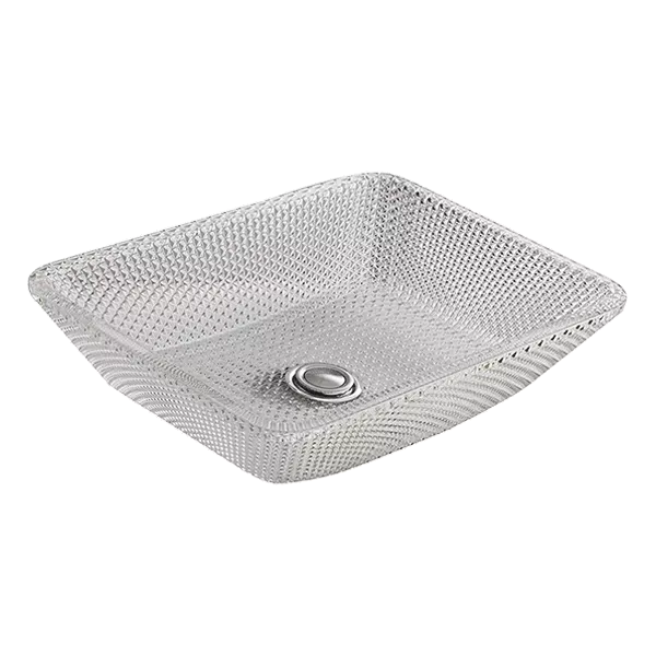 Grey Round Glass Bathroom Vessel Sink with Stylish Design