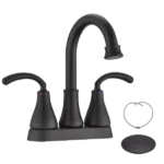 Two Handle Bathroom Sink Faucet with Pop-Up Drain in Matte Black