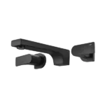 Wall Mounted Bathroom Sink Faucet with Double Lever Handles in Matte Black